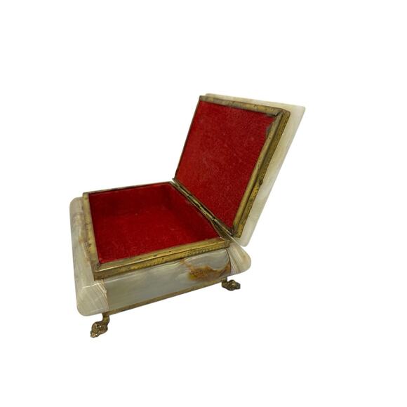 Original Vintage Hand Crafted Stone Jewelry Box. Very Nice. Heavy. - Picture 3 of 9